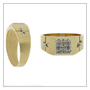 Beautifully Crafted Diamond Mens Ring with Certified Diamonds in 18k Yellow Gold - GR0069R